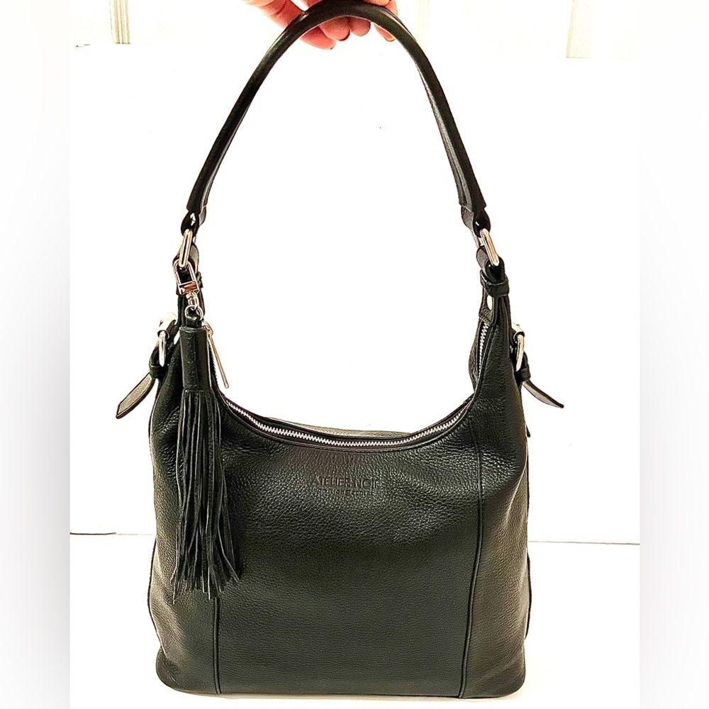 Atelier Noir by Rudsak Black Pebbled Leather Hobo Shoulder Bag - NWOT